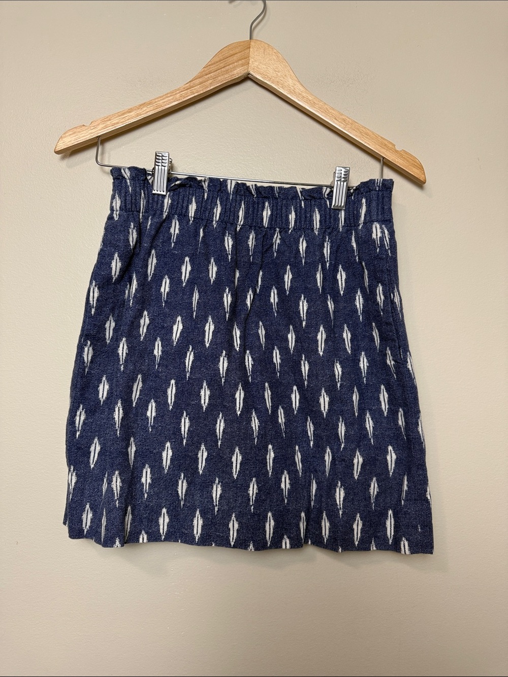 J. Crew Navy Blue Mini Skirt linen blend size 0